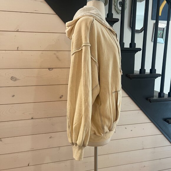 072 Free People We The Free By Your Side Thermal Lined Zip Up Hoodie Sweatshirt - Picture 4 of 7